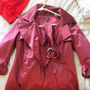 Elegant Bebe Wine Trench Coat